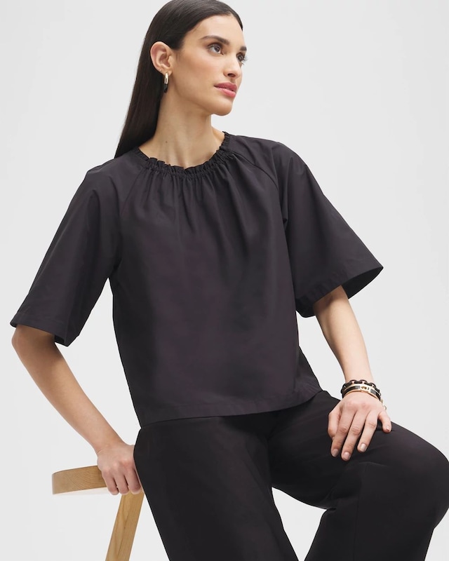 Black Label Smock Neck Blouse - image 2